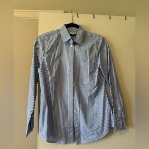 NWOT J. Crew Women’s Petite Small Blue and White Striped Dress Shirt